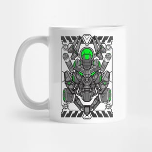 Mecha steampunk skull mask helmet design Mug